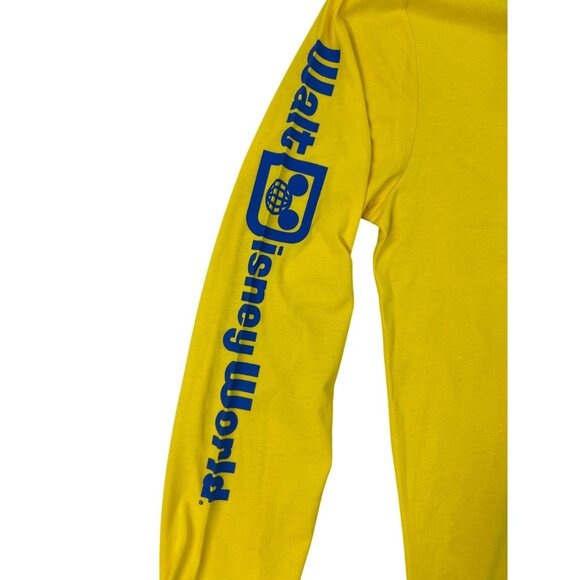 Walt Disney World Yellow Long Sleeve T-Shirt With Blue Logo Size XL - New - Picture 5 of 8